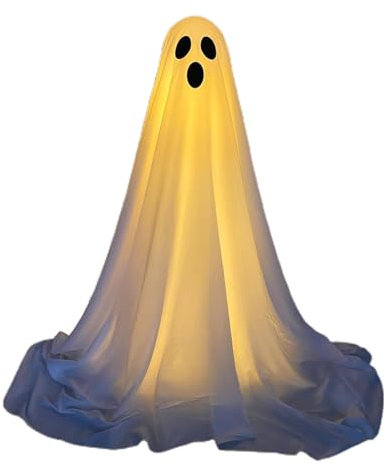 Décoration de Fantômes Lumineux en Tissu Blanc pour Halloween - Accessoires Effrayants pour Maison | Décorations Lumineuses de Fête | Décoration Effrayante de Maison | Accessoires Lumineux pour Fête