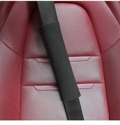 MLLNPP Auto Sicherheitsgurt Schulterpolster Für Recaro Auto Sicherheitsgurtbezug Wildleder Schulterschutzpolster Autozubehör 1St(Black-1PCS)