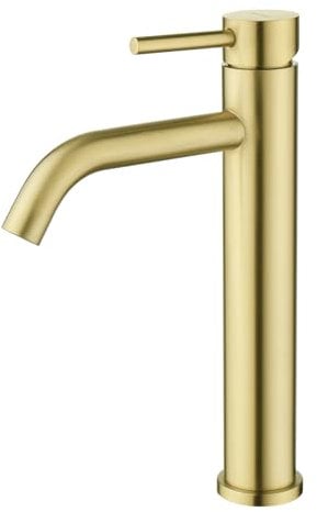 Decaura hoch Waschtischarmatur Badezimmer Bad Wasserhan Waschbecken Armatur Einhand Mischbatterie Golden für Aufsatzwaschbecken
