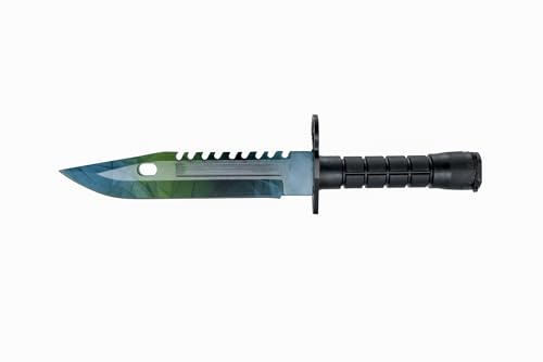 Generisch CSGO CS2 Bajonett Knife - Gamma Doppler Emerald - Trainer CSGO Knife Skin Counter-Strike Trainingsmesser Übungsmesser Jagdmesser Bayonett - Bundle - Ariknives