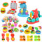 YATOSEEN 3 in 1 Play Color Dough Set, Ice Cream Noodle Hamburger Maker Machine, Kitchen Creations Food Toys, Dough Tools Kit with 12 Colors Dough for Kids Ages 3+