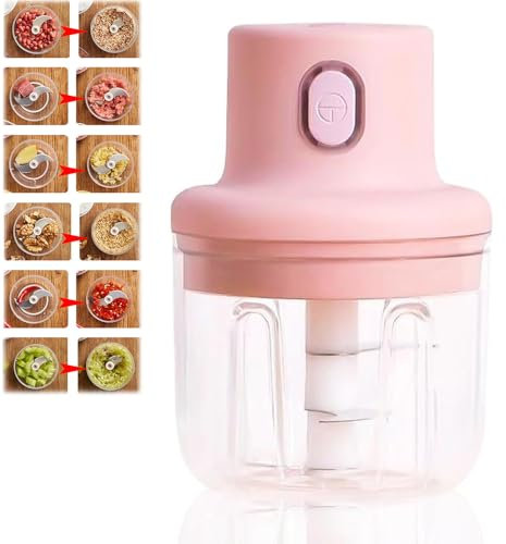 Electric Garlic Chopper, Wireless Food Chopper, Mini Garlic Chopper, Electric Meat Grinder, Portable Small Food Processor Garlic Grinder Masher Onion Chopper Kitchen Gadgets (250ML)