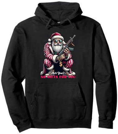 Lustiger Weihnachtsmann mit AK 47 Pullover Hoodie