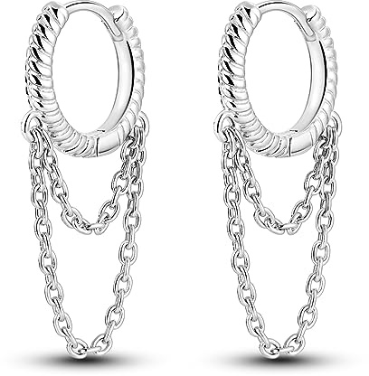 CYMYSS Zirkonia 925 Sterling Silber Ohrringe Damen Creolen Silber Creolen Damen Earrings For Women Geschenke für Frauen, Mütter und ihre Lieben