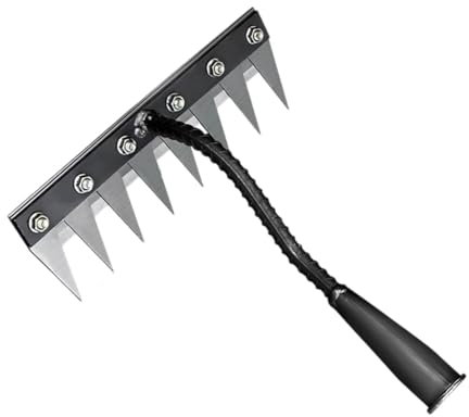 Rateau de Désherbage, Rateau Jardin Râteau de Déchaumage pour Le Jardinage, Outil de Disvant de La Griffe Rateau de Désherbage Berthaus, Outillage de Jardin pour Désherber, Ameublir, Semence, 8 Dents