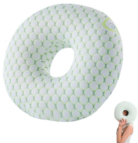 XPJBKC Coussin de piercing d'oreille pour les personnes dormant sur le côté, coussin en forme de donut avec trou pour oreille, oreiller en forme de donut pour soins postérieurs de perçage, soulagement