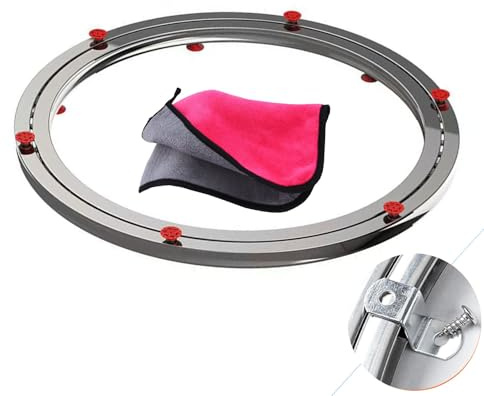 16 Edelstahl Esstisch Drehteller für Heavy Duty Swivel 360°,Lazy Susan Drehlager,Runder Esstisch Glatte Drehscheibe,für Serving Messe Displays (Stainless Steel silver2#, 40cm/16in)