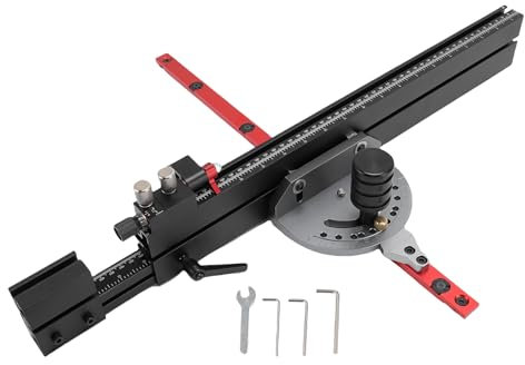Precision Miter Gauge,Standard Slot 3/4'' X 3/8'' T Slot,Adjustable Aluminum Alloy Table Saw Miter Gauge with Micro Adjustable Flip Stop and Zero Adjustment Knob for Woodworking