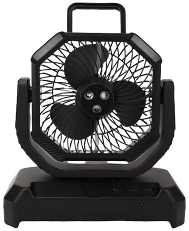 Focket Ventilador portátil con nebulizador, batería recargable de 20000 mAh, ventilador exterior con luz LED, cubo de agua de 6 L y control remoto, 4 velocidades ajustables