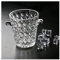 1.5L Clear Ice Bucket Crystal Glass Water Droplet Cut Wine Bucket for Wine, Drinks, Bar, Beverage Cooler