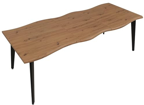 Mendler Esszimmertisch HWC-O60, Ausziehtisch Esstisch, Eisen MDF ausziehbar 160-220cm - Walnuss-Optik