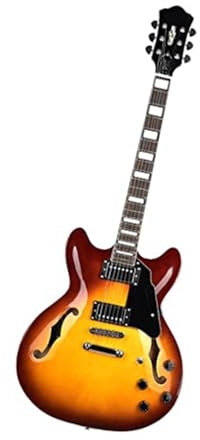 E-Gitarre Für Erwachsene Vollformatige 6-saitige E-Gitarre Halbakustischer Korpus Ahornhals