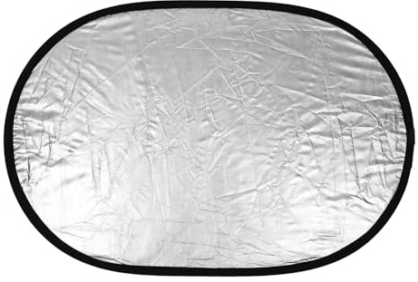 FUNNETOYU Réflecteur Photographique 60x90 Cm Double Face Argenté et Blanc Pliable en Tissu Résistant, Diffuseur Lumière pour Photographie Studio et Extérieure, Accessoire Photo Portable