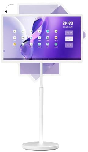Smart TV portatile con touch screen girevole, batteria integrata e telecomando per intrattenimento mobile