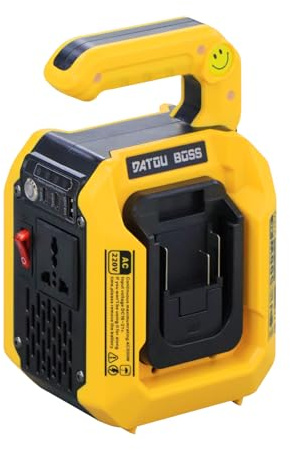 DATOUBOSS 500W 18V Akku Wechselrichter Reiner Sinus, 230V Spannungswandler Inverter mit EU Steckdose, USB-C/USB-A, kompatibel mit 18V Schiebeakkus (ähnlich BL18xx nur Referenz), Camping Notstrom