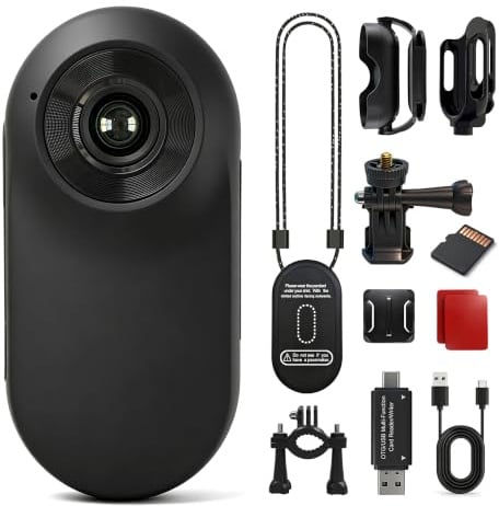 Frelisty Mini Body Cam con Speicherkarte, 26g POV Camera per Casco Moto | Leggero Action Cam,1 Schermo,FHD Videocamera,Bodycam Piccola da Indossare,Telecamera Indossabile per Sport,Vlogging,Trekking
