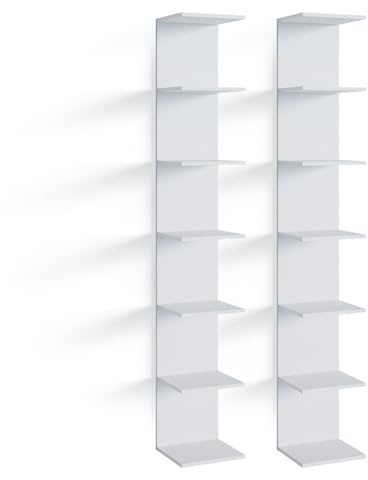Vicco Wandregal Kinderzimmer Paolo, Weiß, 30 x 190 cm 2er Set