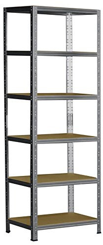 Shelf Creations BASIC Schwerlastregal 200x70x50cm verzinkt 6 Böden Steckregal Kellerregal Lagerregal Werkstattregal Archivregal Haushaltsregal Ordnerregal Metallregal Garagenregal Fachbodenregal