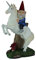 RUNADI Magical Adventure Gartenzwerg auf Einhorn-Rasenfigur, 34 cm