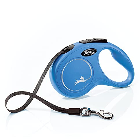 Flexi New Classic Guinzaglio Retrattile per Cani (Tape), 4,9 m, Piccolo, Blu