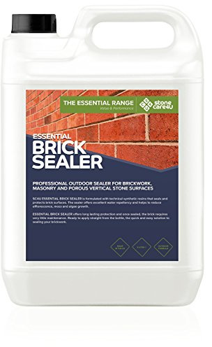 StoneCare4u Essential Brick Sealer - Highly Protective Water & Damp Proof Sealer for Brickwork, Masonry & Concrete. Dry Finish, Breathable, Easy Application & Fast Drying (5 Litre)