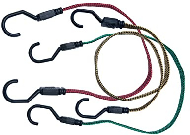 Connex Gepäckspanner-Set 6-teilig - 3 Längen: 500 mm, 600 mm und 800 mm - Stabile Haken aus Kunststoff - Dehnbar und reißfest / Spanngummi mit 2 Haken / Expander zur Ladungssicherung / DY270669