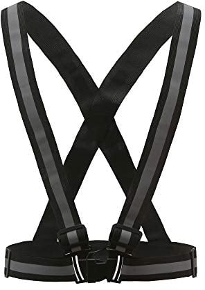 AYKRM Warnweste Fahrrad Reflektorweste Joggen Sicherheitsweste Einstellbar Leicht für Laufen, Motorrad, Running Reflektierende für Erwachsene, Kinder (Schwarz1)