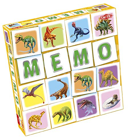 Tactic 55802 Match MEMO Board Family Easy to Play Childrens Well Made Pairs Dinosaur Fun | Memory Game for Kids Ages 3+, Multi