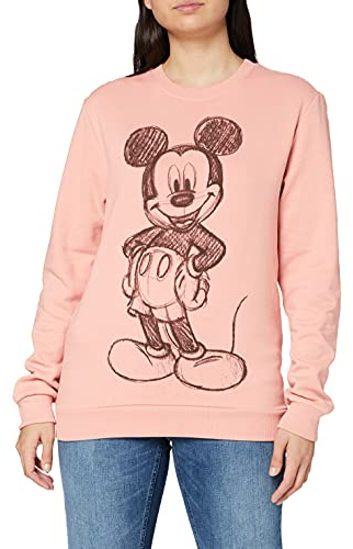 Disney Damen Mickey Forward Sketch Sweatshirt, Pink (Dusty Pink Ltpk), S EU
