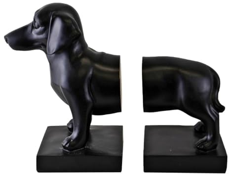 Sausage Dog Bookends, Black Finish