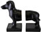 Sausage Dog Bookends, Black Finish