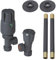 Milano Anthracite Angled Thermostatic Heated Towel Rail Radiator Valves Pipe Connector Kit