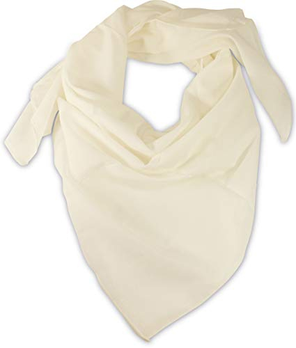 fashionchimp BASIC-Baumwolltuch in Uni-Farben, Unisex-Halstuch aus 100% Baumwolle, quadratisch, Damen und Herren (Weiß Uni)