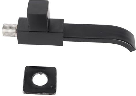 Rubinetto da Bagno in Ottone Nero Opaco, Rubinetto Muro Bagno Lavabo, Rubinetto per Lavabo a Parete G1/2 Rubinetto per Acqua Fredda
