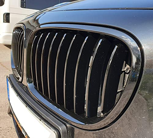 Frontgrill Nieren schwarz glänzend Streben Grill passend für BMW F01 LCI 7er 12-15