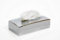 Scatola dispenser porta fazzoletti, MADE IN ITALY, in ABS riciclabile, 246x131x62mm, ideale per bagno, salotto, hotel e casa, completo di viti e biadesivo per fissaggio a parete (rettangolare cromata)
