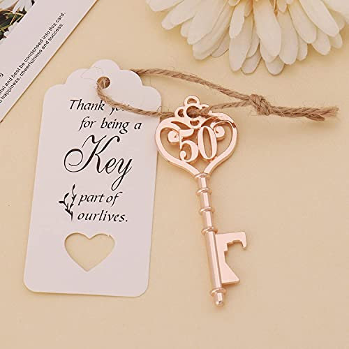 25 PCS 50th Birthday Party Favors 50 Shaped Key Bottle Openers for Birthday Wedding Gifts Souvenirs for Guest,50th Birthday Party Decorations (25, Gold 50th)