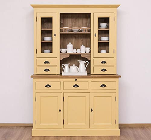 Mary's Romantischer Küchen-Buffetschrank im Landhausstil - (Gelb)