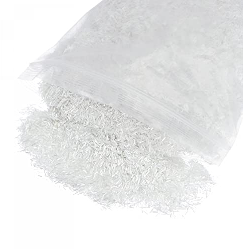 sourcing map Picados Vidrio Fibra Hilos 3mm Longitud Anti-agrietamiento Vidrio Fibras para Cemento Mezcla para Edificio Paredes Jardín Piso 1LB