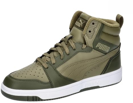 Puma Unisex Kinder Rebound V6 Mid WTR Jr Sneaker, Alpine Snow Sand Dune Puma Weiß, 6 UK