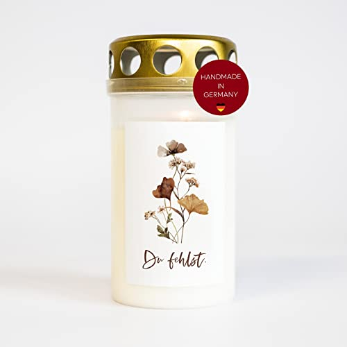10x AUFKLEBER für GRABKERZEN • Trauerkerzen • Blumen • Sternenkind Erwachsene • Friedhofskerze • Motiv mit Spruch • Sticker für Kerzen für Grabdeko • witterungsbeständig • Größe für 3 Tage Brenndauer