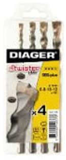 Diager FEST2323 Coffrets de 4 forets béton SDS-Plus Twister Plus-127B