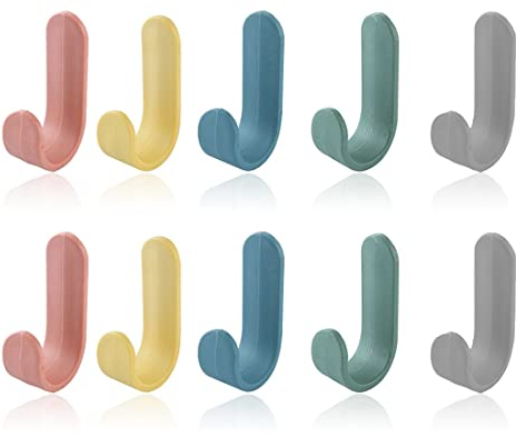 10 Stück Bunte haken Selbstklebend Wandhaken Selbstklebende Bunte Klebehaken Selbstklebende Haken Bunte Kleiderhaken Handtuchhaken Kleiderhaken Ohne Bohren
