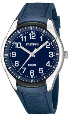 Calypso Herrenuhr Analog aus Kautschuk Blau | Quarzwerk, Wasserdicht 5 ATM, Herrenuhren K5843/2 Street Style