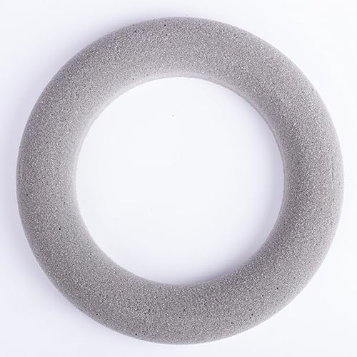 artplants.de Steckschaum Kranz RUJA für Kunstblumen, grau, Ø 25 cm - Steckmasse Ring