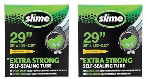 Slime 30073 Cámara Interior de Bicicleta con Sellante de Pinchazos Slime, Sellado Autónomo, Prevenir y Reparar, Válvula Presta (Paquete de 2)