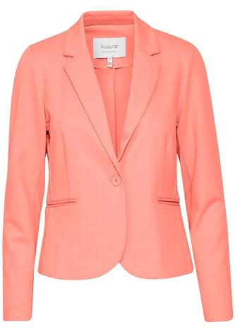 b.young BYRizetta Damen Blazer Jackenblazer Anzugsblazer mit Stretch Reverskragen 1-Knopf-Form Paspeltaschen Slim fit, Größe:38, Farbe:Shell Pink (161632)