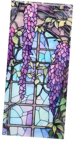 EXCEART 1 Blatt Fleckige Fensterfolie Duschtüraufkleber Fensterfolie Für Sichtschutz Glasfenster Haften Buntglas-fensteraufkleber Statisch Haftendes Buntfenster Badglas Haften PVC Veilchen