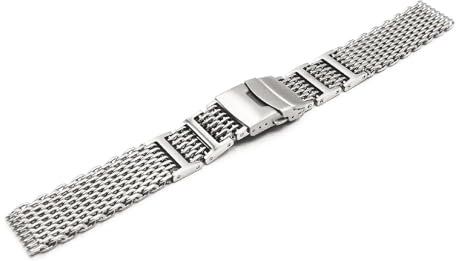 Armband Shark Mesh Edelstahl One More Strap 20mm22mm 24mm kompatibel mit Citizen Promaster und Seiko SKX Taucher Uhrenarmband Milano, 20mm