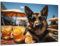 Munera Design - Bild 56x84 - deutscher Schäferhund am Strand Cocktail - Wand-Bilder Wohnzimmer